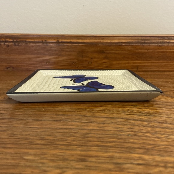 Butterfly Painted Kisii Stone Carved Dish - Made in Kenya - Picture 3 of 3